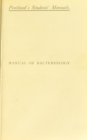 Cover of: Manual of bacteriology