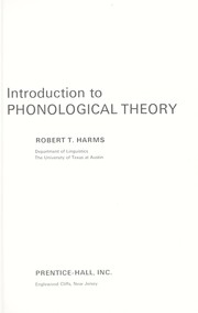 Cover of: Introduction to phonological theory