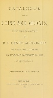 Cover of: Catalogue of coins and medals ...