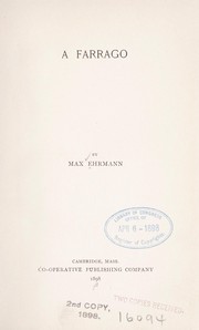 Cover of: A farrago by Max Ehrmann