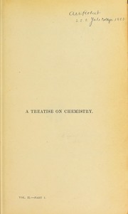 Cover of: A treatise on chemistry