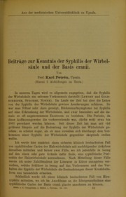 Cover of: Beitr©Þge zur Kenntnis der Syphilis der Wirbels©Þule und der Basis cranii