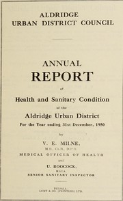 Cover of: [Report 1950] by Aldridge (England). Urban District Council