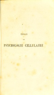 Cover of: Essais de psychologie cellulaire
