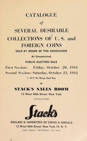 Cover of: Catalogue of several desirable collections of U.S.  and foreign coins ...