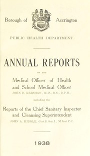 Cover of: [Report 1938] by Accrington (England). Borough Council