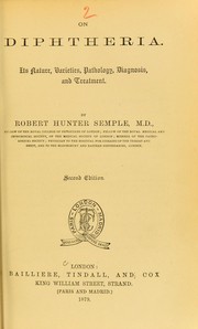 On diphtheria by Robert Hunter Semple