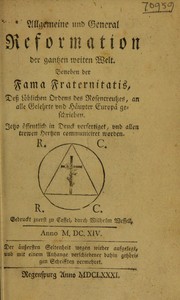 Cover of: Allgemeine und general Reformation der gantzen weiten Welt by Traiano Boccalini