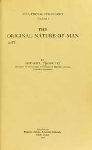 Cover of: The original nature of man