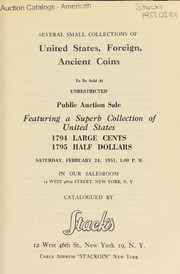 Cover of: Several small collections of United States, foreign, ancient coins ...