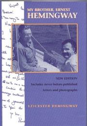 Cover of: My brother, Ernest Hemingway
