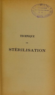 Technique de stérilisation by Gérard, E.