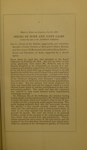 Cover of: Series of twelve bone and joint cases by Rushton Parker