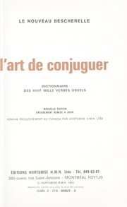 Cover of: L'art de conjuguer: dictionnaire des huit mille verbes usuels