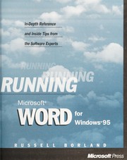 Cover of: Running Microsoft Word for Windows 95: in-depth reference and inside tips from the software experts
