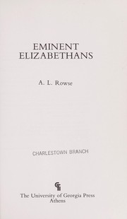 Cover of: Eminent Elizabethans