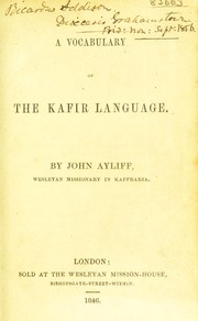 Cover of: A vocabulary of the Kafir language