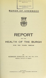 Cover of: [Report 1940-1944]