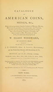 Cover of: Catalogue of American coins, medals, &c. ...