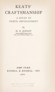 Cover of: Keat's craftsmanship by M. R. Ridley