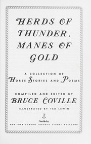 Cover of: Herds of Thunder, Manes of Gold