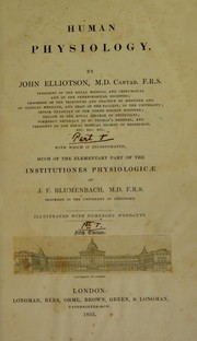 Cover of: Human physiology by John Elliotson