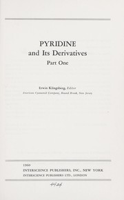 Pyridine and its derivatives by Erwin Klingsberg