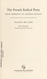 The French Radical Party by Francis De Tarr