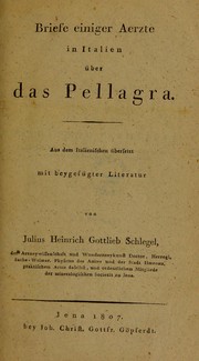 Cover of: Briefe einiger Aerzte in Italien ©ơber das Pellagra