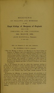 Cover of: Pleas for the establishment of a Royal College of Medicine by the amalgamation of the Royal Colleges of Physicians and Surgeons of England