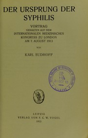 Der Ursprung der Syphilis by Karl Friedrich Jakob Sudhoff