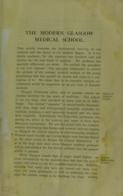 Cover of: The Glasgow medical curriculum: a searchlight directed from the student's standpoint