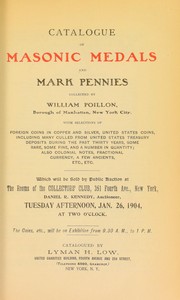 Cover of: Catalogue of Masonic medals and mark pennies collected by William Poillon ...