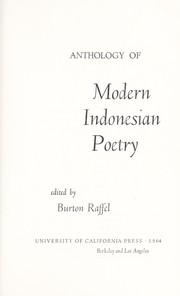 Anthology of modern Indonesian poetry by Burton Raffel