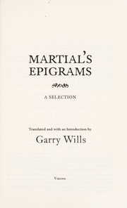 Cover of: Martial's Epigrams by Garry Wills (translator)