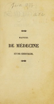 Manuel de m©♭decine et de chirurgie