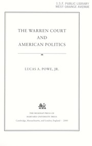 Cover of: The Warren court and American politics
