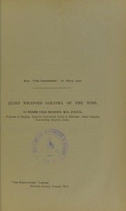 Cover of: Quiet polypoid sarcoma of the nose