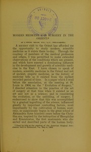 Cover of: Modern medicine and surgery in the Orient