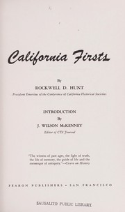 Cover of: California firsts. Introd. by J. Wilson McKenney by 