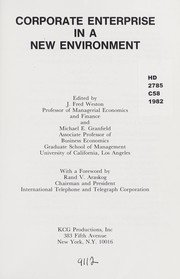 Cover of: Corporate enterprise in a new environment