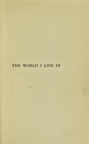 Cover of: The world I live in