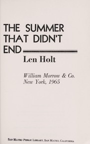 Cover of: The summer that didn't end.
