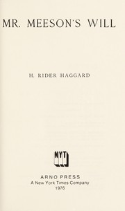 Cover of: Mr. Meeson's will by H. Rider Haggard