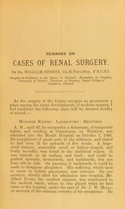 Cover of: Remarks on cases of renal surgery