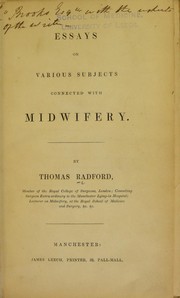 Cover of: Essays on various subjects connected with midwifery | Thomas Radford