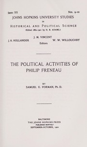Cover of: The political activities of Philip Freneau.