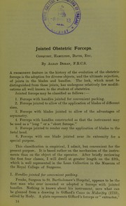 Cover of: Jointed obstetric forceps: [Conquest, Hamilton, Davis, etc.]