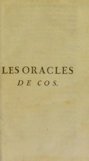 Cover of: Les oracles de Cos by Jean Fran©ʹois Aubry, Jean Fran©ʹois Aubry