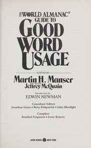Cover of: The World Almanac Guide to Good Word Usage by Martin H. Manser